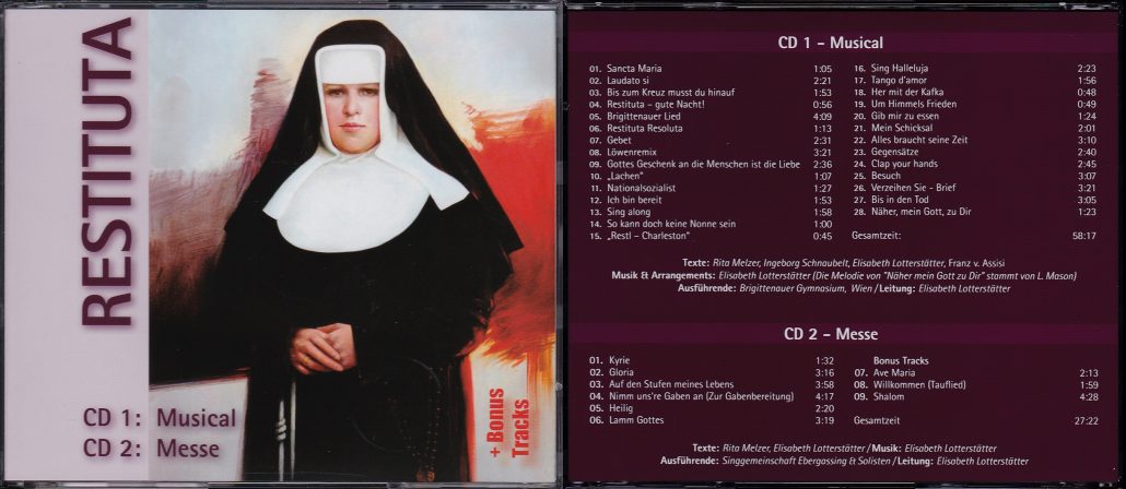 CD Cover mit der ernst blickenden Schwester Restituta