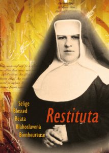 Cover von dem Buch Selige Restituta mit Abbildung der Schwester Restituta mit ernstem Blick